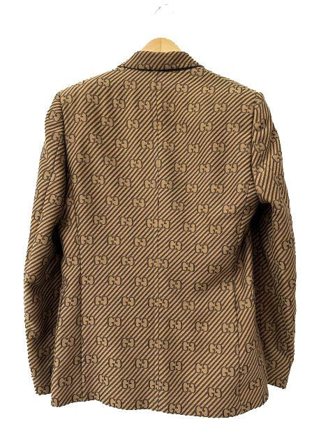 Gucci 20AW GG All-Over Stripe Jacquard Tailored Jacket Size 46