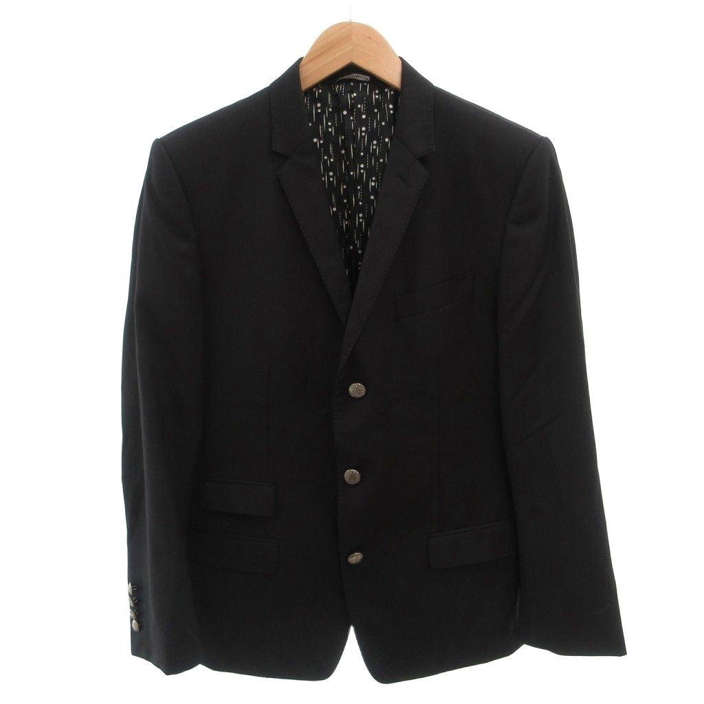 Dolce & Gabbana GOLD Wool Tailored Blazer Silver Buttons Black Size 48