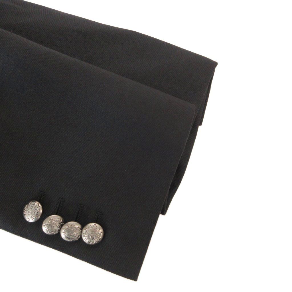 Dolce & Gabbana GOLD Wool Tailored Blazer Silver Buttons Black Size 48