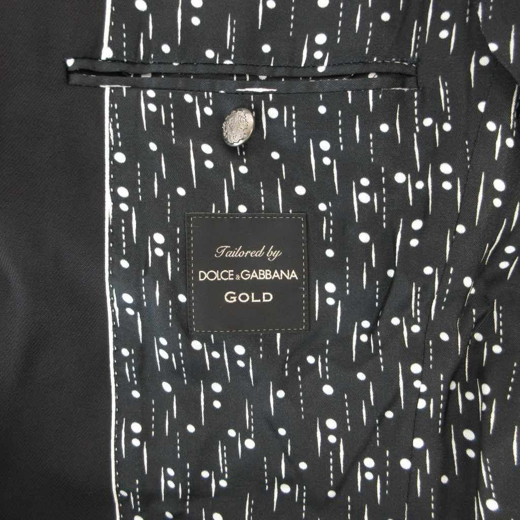 Dolce & Gabbana GOLD Wool Tailored Blazer Silver Buttons Black Size 48