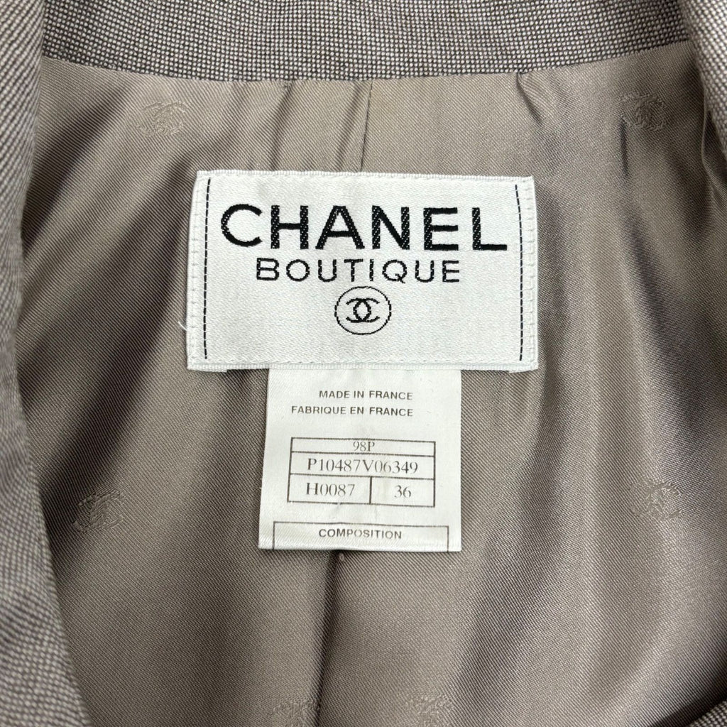 CHANEL Jacket & Pants Suit Setup Grey Size 36