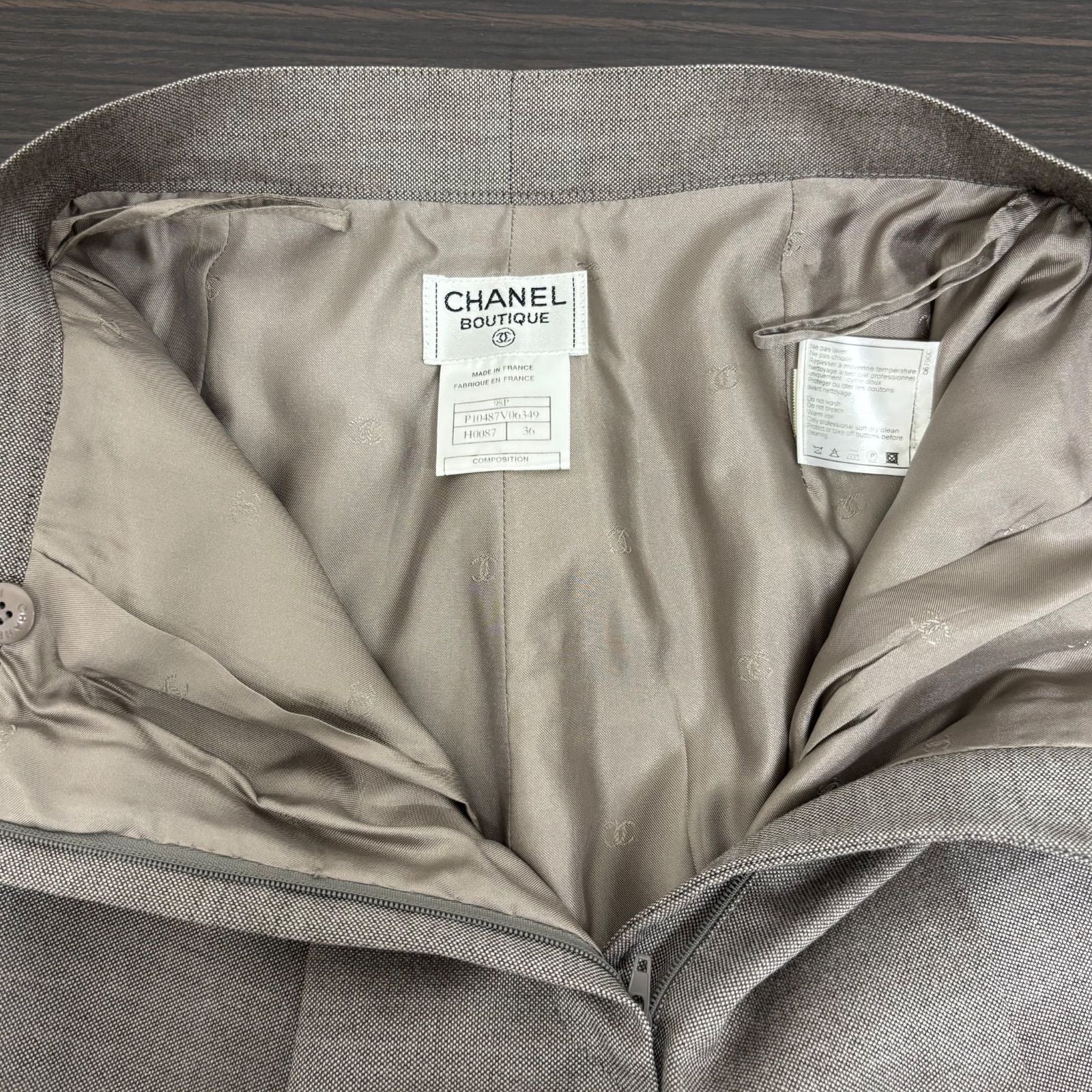 CHANEL Jacket & Pants Suit Setup Grey Size 36