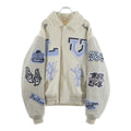 Louis Vuitton 22SS Multi-Patch Mixed Leather Varsity Blouson White Size 56