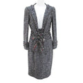 CHANEL Tweed Jacket & Knee-Length Tight Skirt Setup CC Logo Size 36