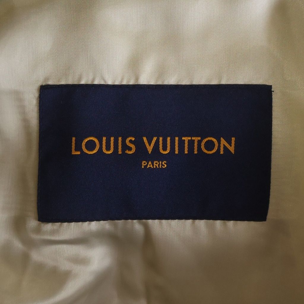 Louis Vuitton 22SS Multi-Patch Mixed Leather Varsity Blouson White Size 56