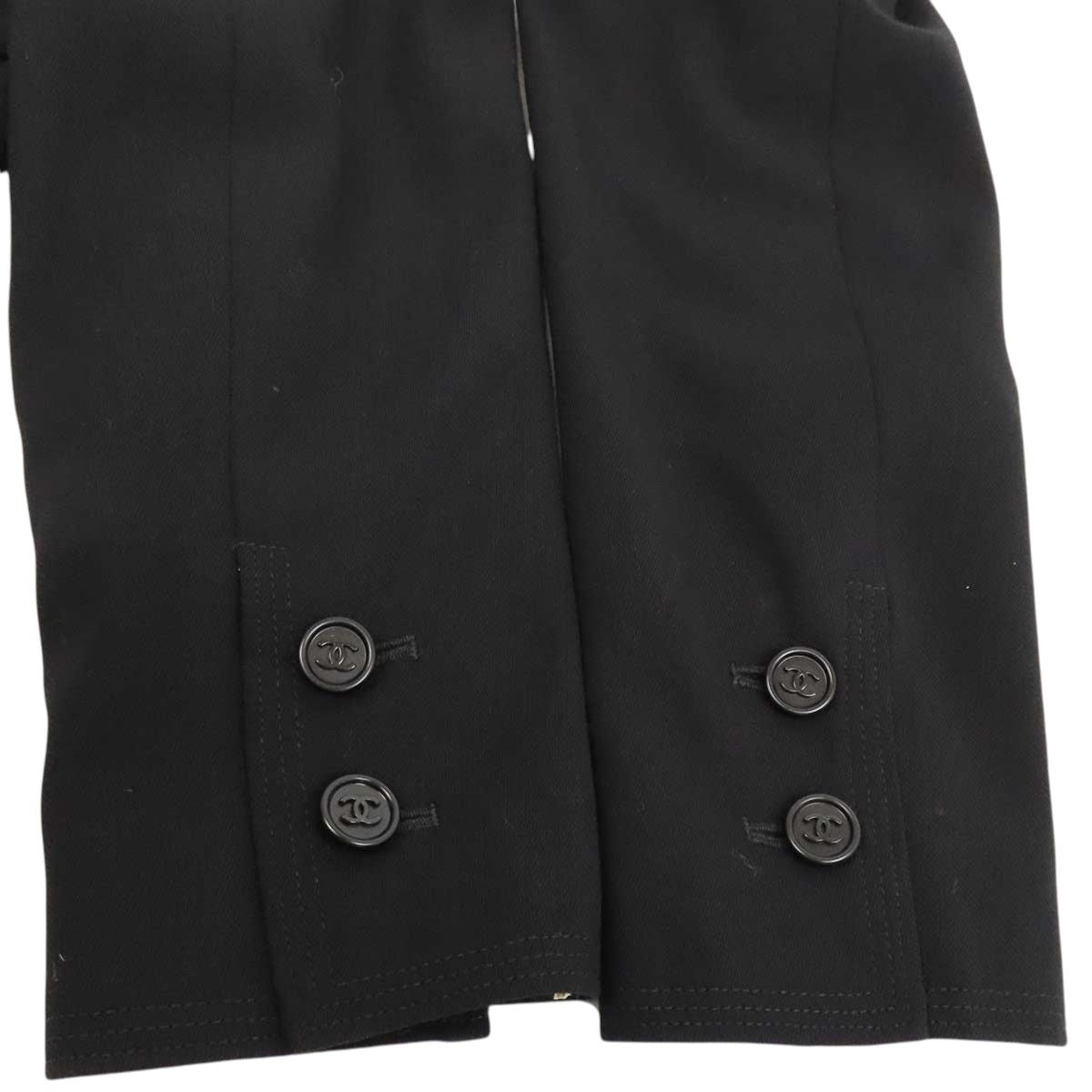 Chanel Vintage CC Mark Long Jacket Black Size 34