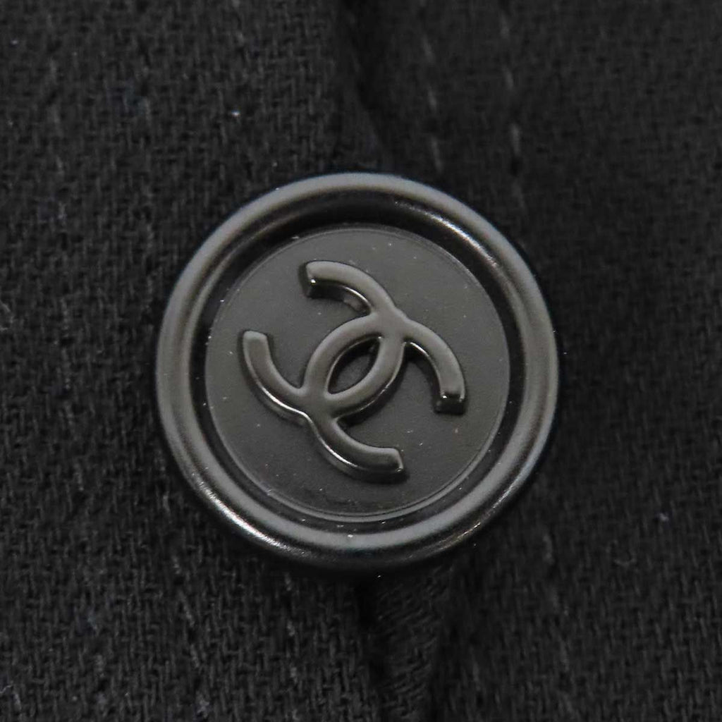 Chanel Vintage CC Mark Long Jacket Black Size 34