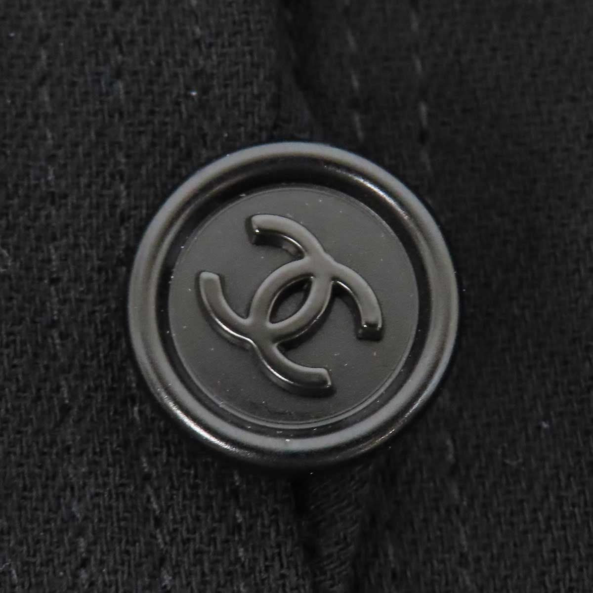 Chanel Vintage CC Mark Long Jacket Black Size 34