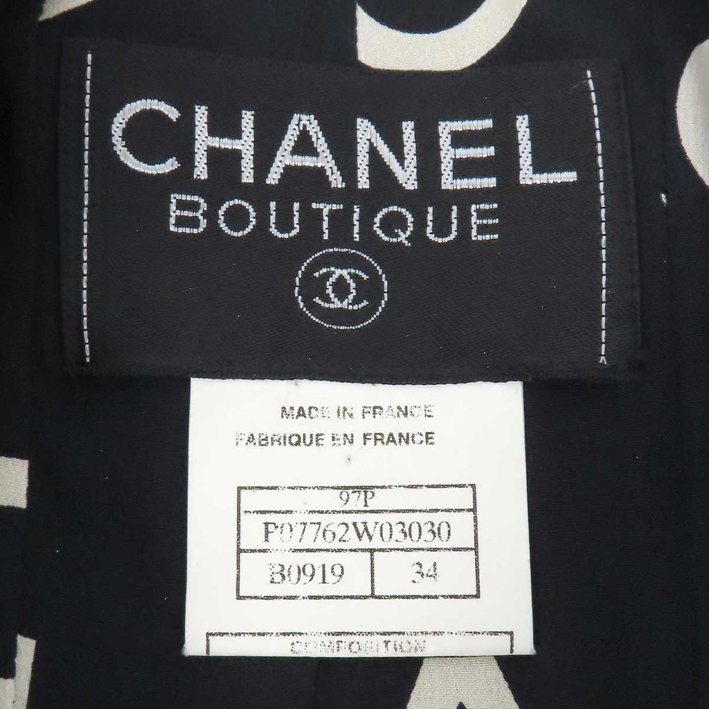 Chanel Vintage CC Mark Long Jacket Black Size 34