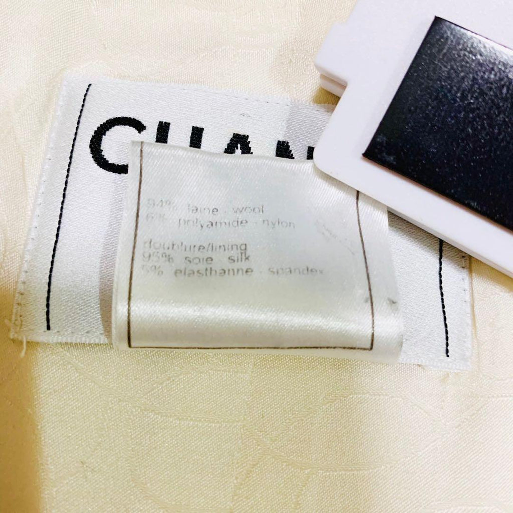 CHANEL Pearl Embellished Jacket White Size 36