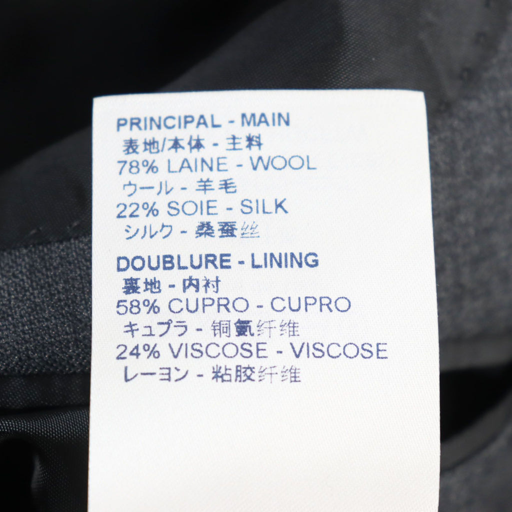 Louis Vuitton Silk Blend LV Logo Embroidery Double Breasted Jacket Pants Suit Grey Size 50