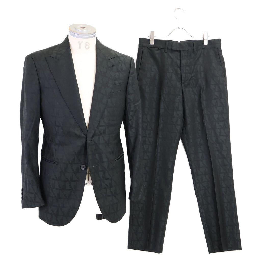 Louis Vuitton 2023 Logo All-Over Wool 2-Button Single Breasted Setup Jacket 46 / Trousers 38