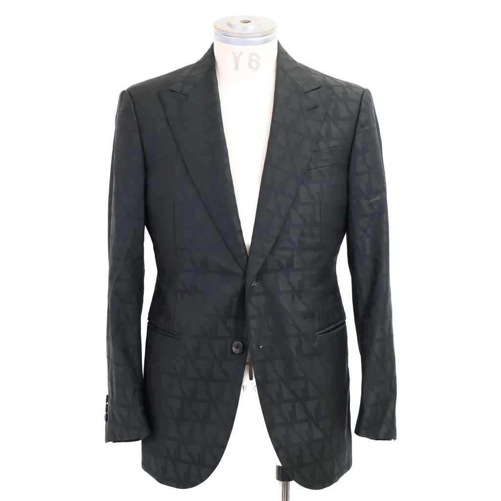 Louis Vuitton 2023 Logo All-Over Wool 2-Button Single Breasted Setup Jacket 46 / Trousers 38