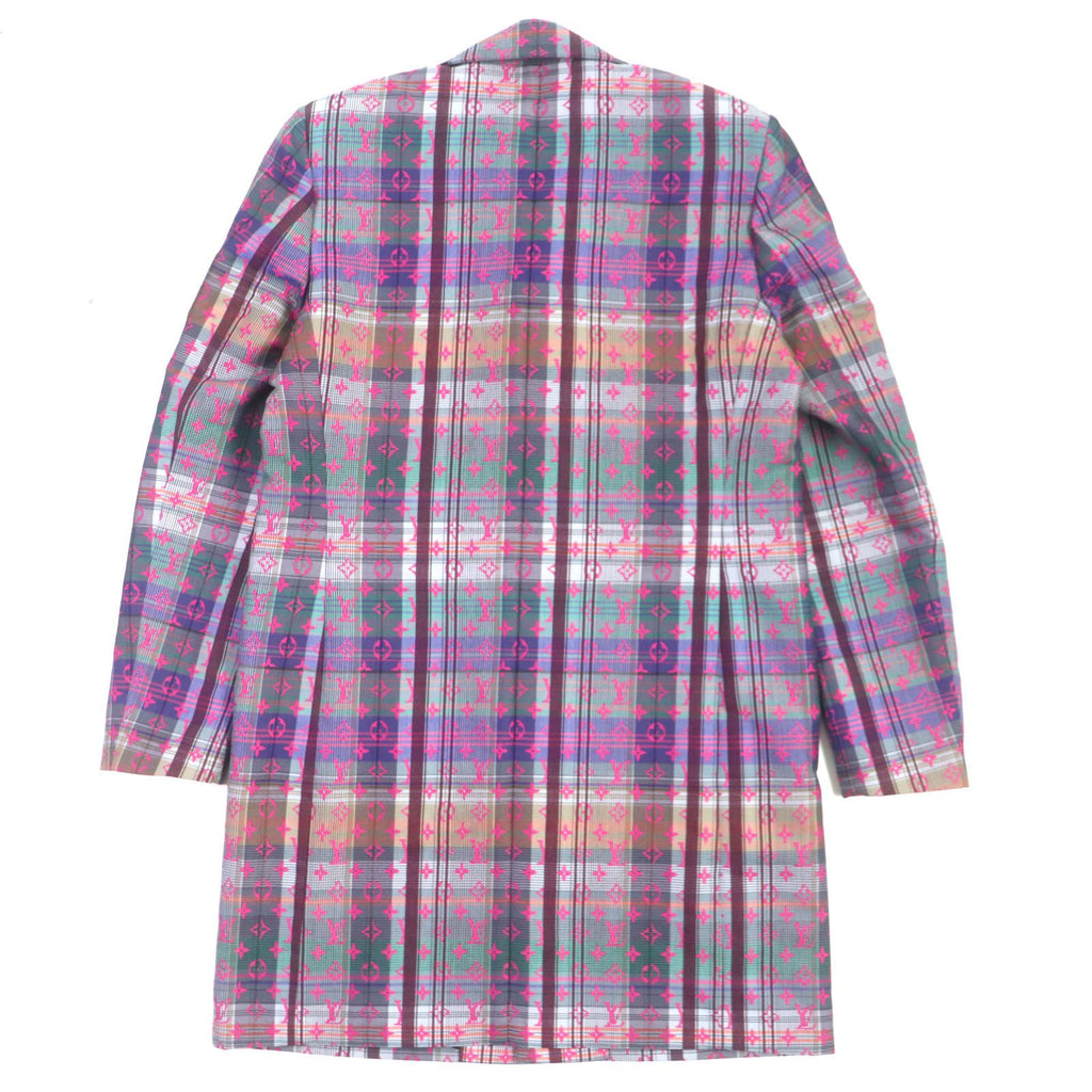 Louis Vuitton 2021 Madras Check Monogram Chester Coat Pink Multi Size 48
