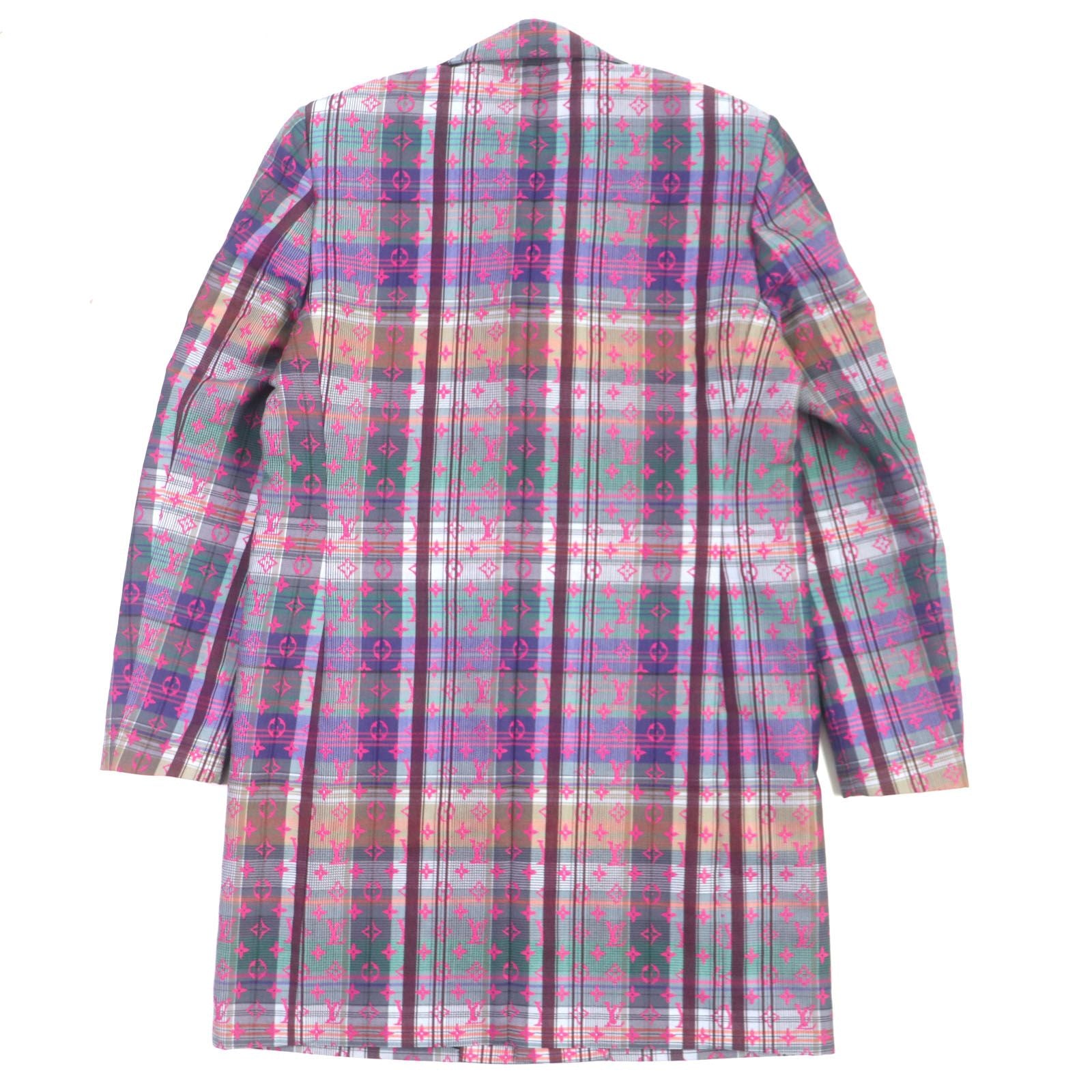 Louis Vuitton 2021 Madras Check Monogram Chester Coat Pink Multi Size 48