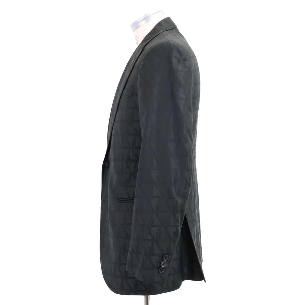 Louis Vuitton 2023 Logo All-Over Wool 2-Button Single Breasted Setup Jacket 46 / Trousers 38