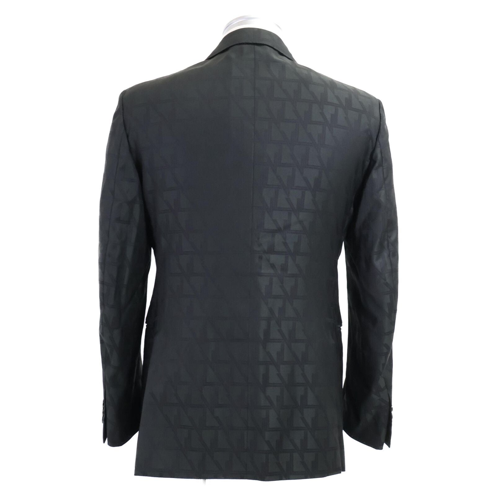 Louis Vuitton 2023 Logo All-Over Wool 2-Button Single Breasted Setup Jacket 46 / Trousers 38