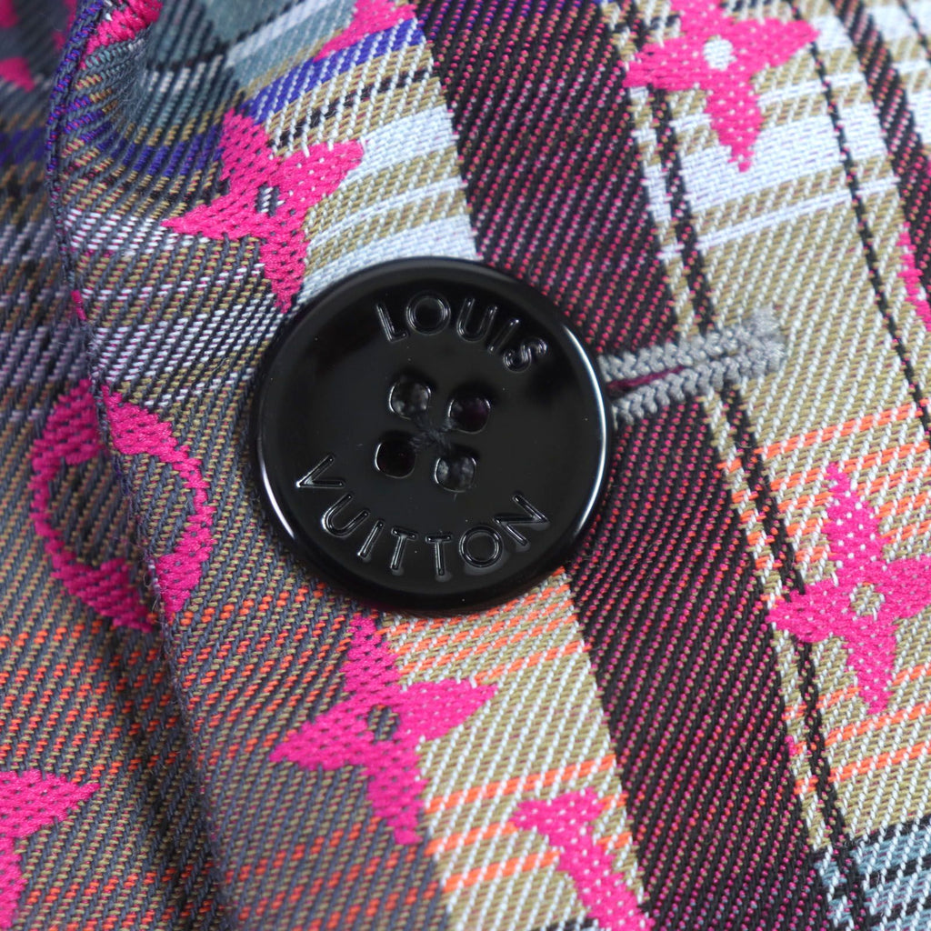Louis Vuitton 2021 Madras Check Monogram Chester Coat Pink Multi Size 48