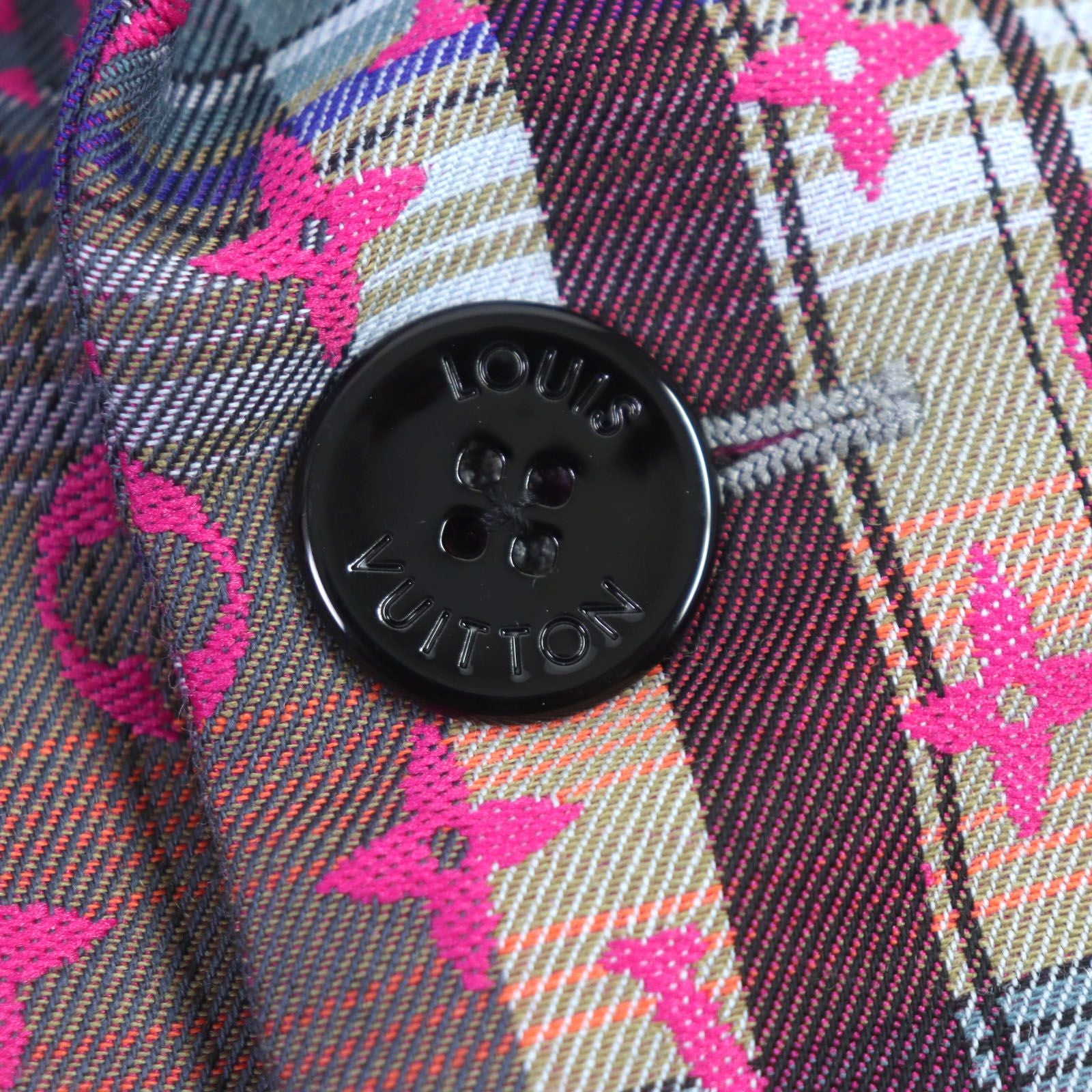 Louis Vuitton 2021 Madras Check Monogram Chester Coat Pink Multi Size 48