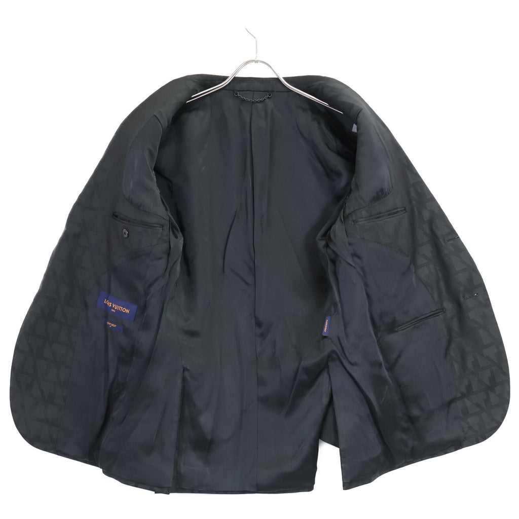 Louis Vuitton 2023 Logo All-Over Wool 2-Button Single Breasted Setup Jacket 46 / Trousers 38