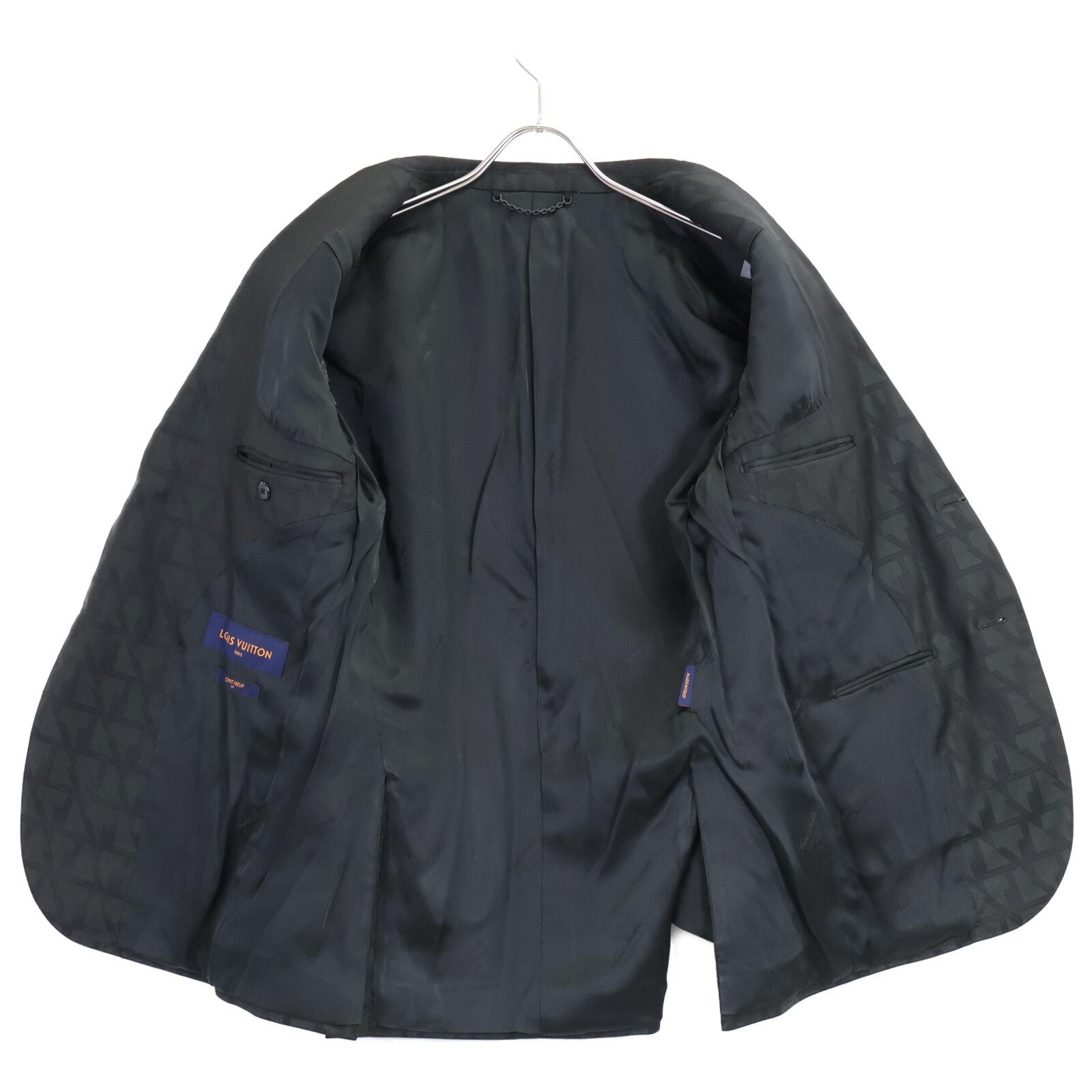 Louis Vuitton 2023 Logo All-Over Wool 2-Button Single Breasted Setup Jacket 46 / Trousers 38