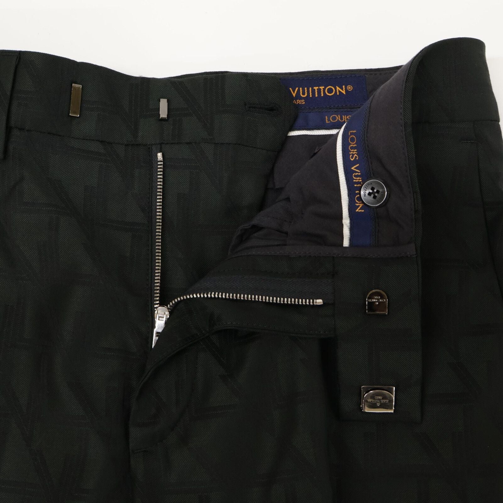 Louis Vuitton 2023 Logo All-Over Wool 2-Button Single Breasted Setup Jacket 46 / Trousers 38