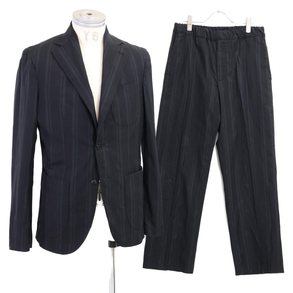 Louis Vuitton 2024 Monogram x Stripe Wool 2-Button Single Breasted Setup Suit Jacket Pants Size 46
