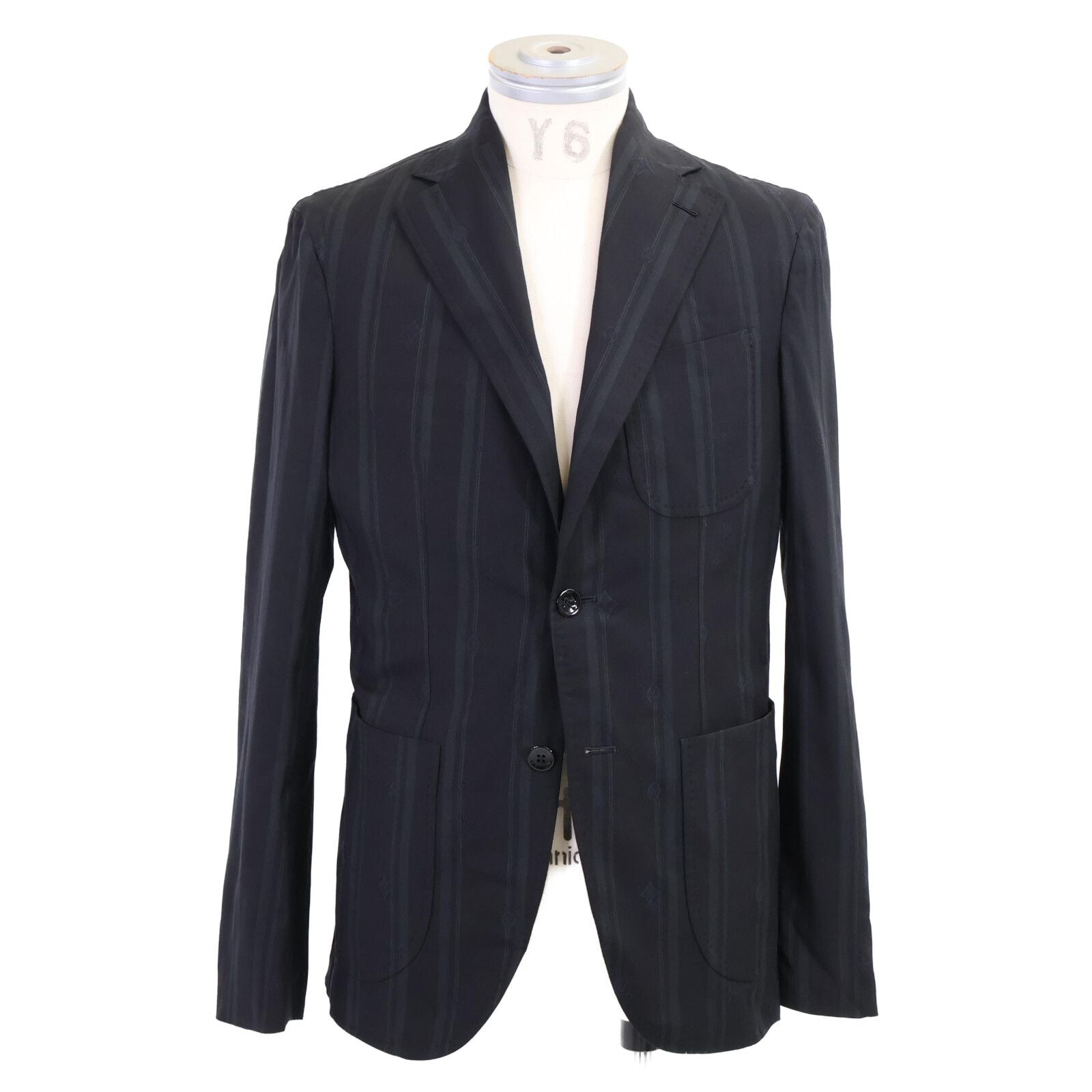 Louis Vuitton 2024 Monogram x Stripe Wool 2-Button Single Breasted Setup Suit Jacket Pants Size 46