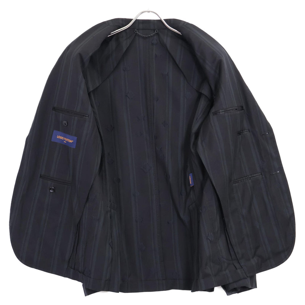 Louis Vuitton 2024 Monogram x Stripe Wool 2-Button Single Breasted Setup Suit Jacket Pants Size 46