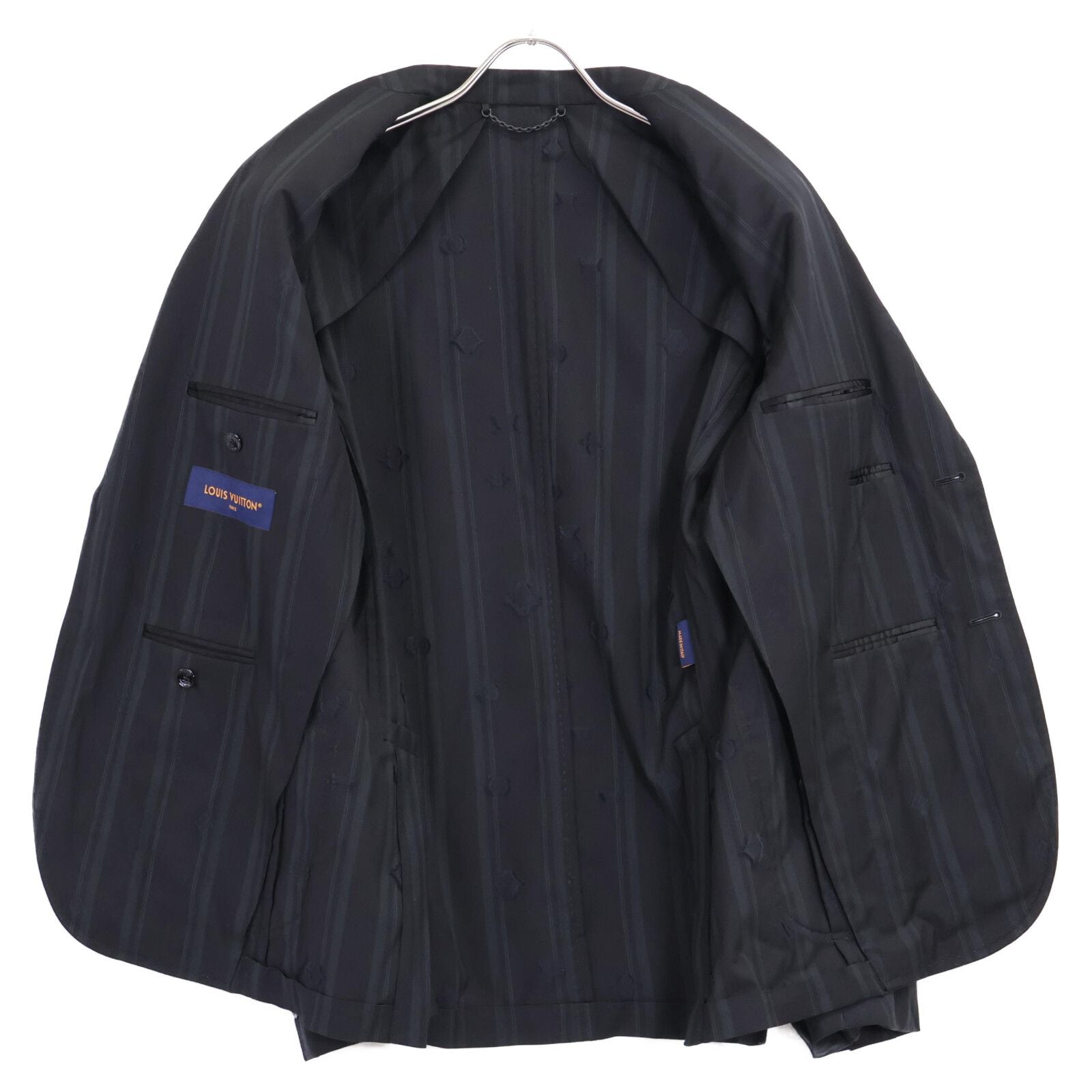 Louis Vuitton 2024 Monogram x Stripe Wool 2-Button Single Breasted Setup Suit Jacket Pants Size 46