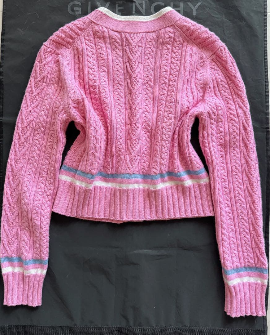 CHANEL 09A CC Logo Lamé Cardigan Alpaca Mohair Black Size 38