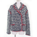 CHANEL Linen Cotton Tweed Jacket Navy Size 36