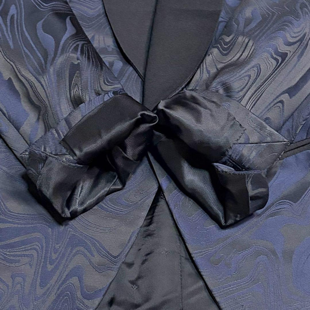 Louis Vuitton Tuxedo Setup Suit Jacket Pants Marble Monogram Navy Size 44/36