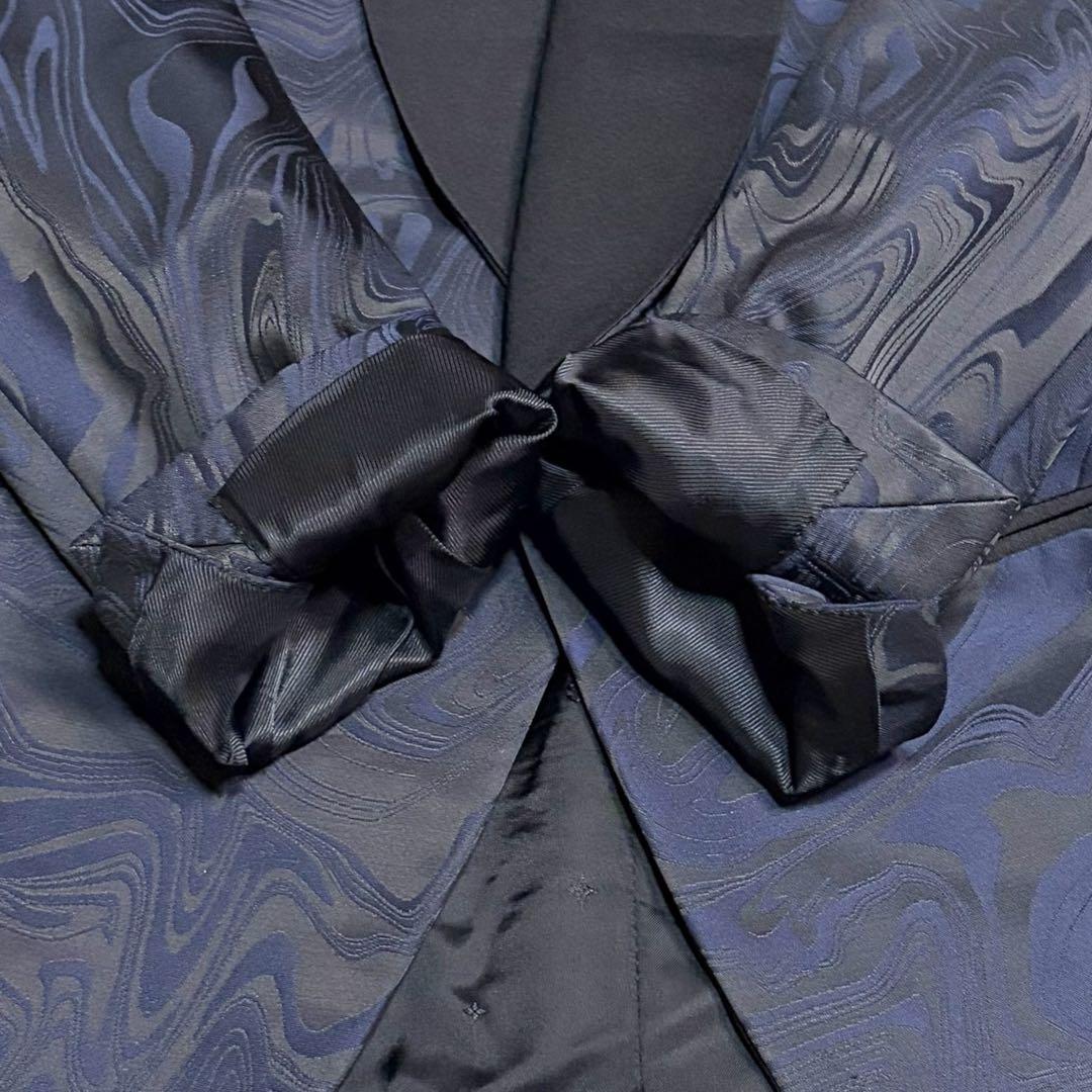 Louis Vuitton Tuxedo Setup Suit Jacket Pants Marble Monogram Navy Size 44/36