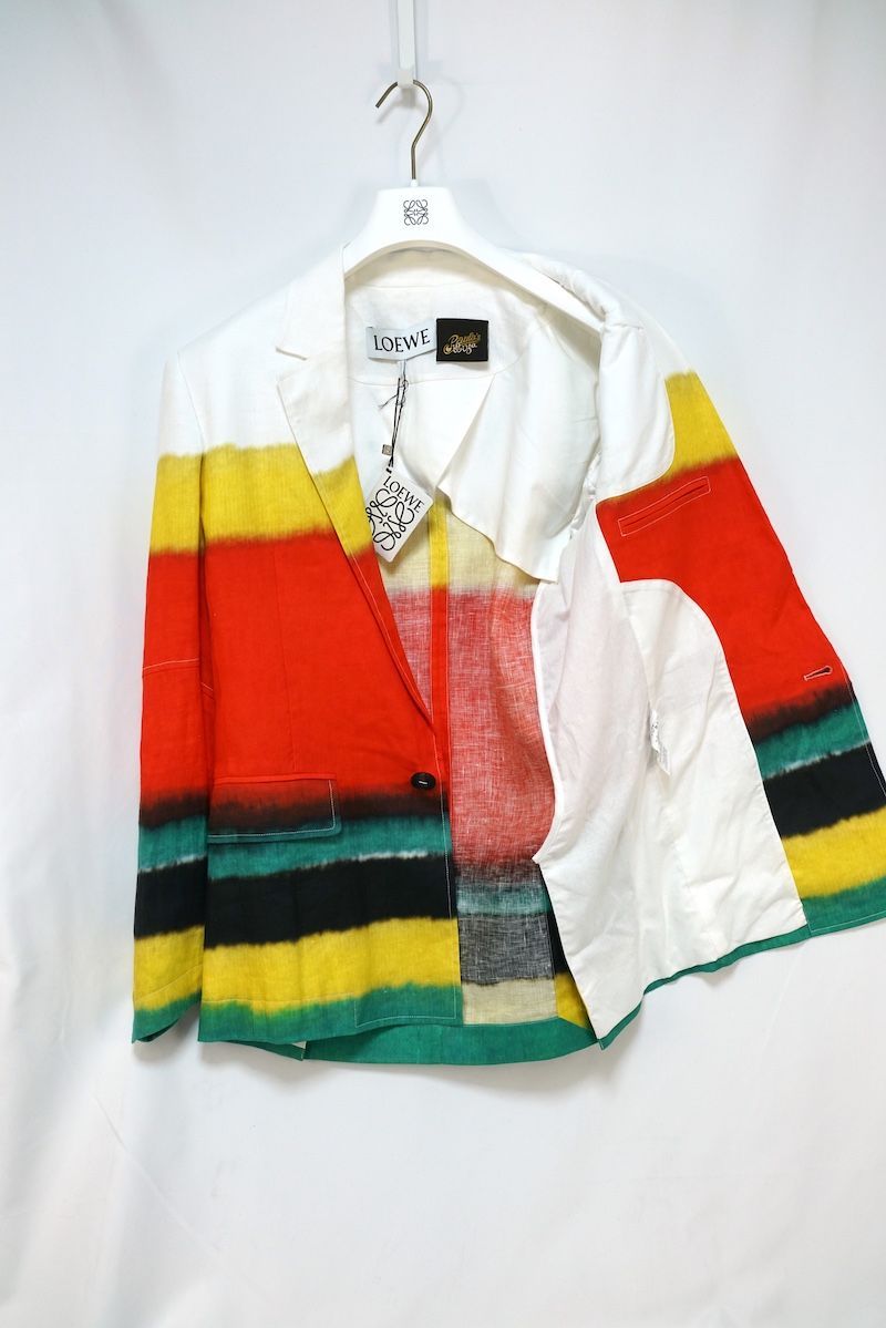 NWT LOEWE Stripes Single Breasted Linen Jacket Size 44