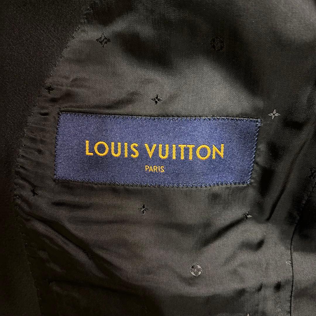 Louis Vuitton Tuxedo Setup Suit Jacket Pants Marble Monogram Navy Size 44/36