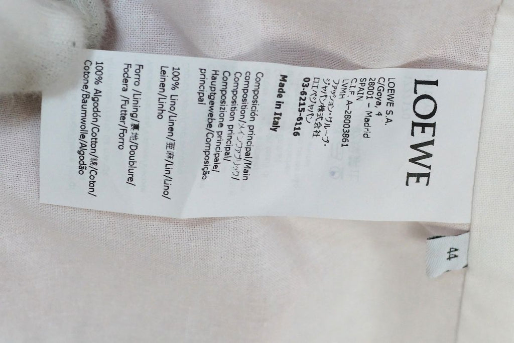 NWT LOEWE Stripes Single Breasted Linen Jacket Size 44