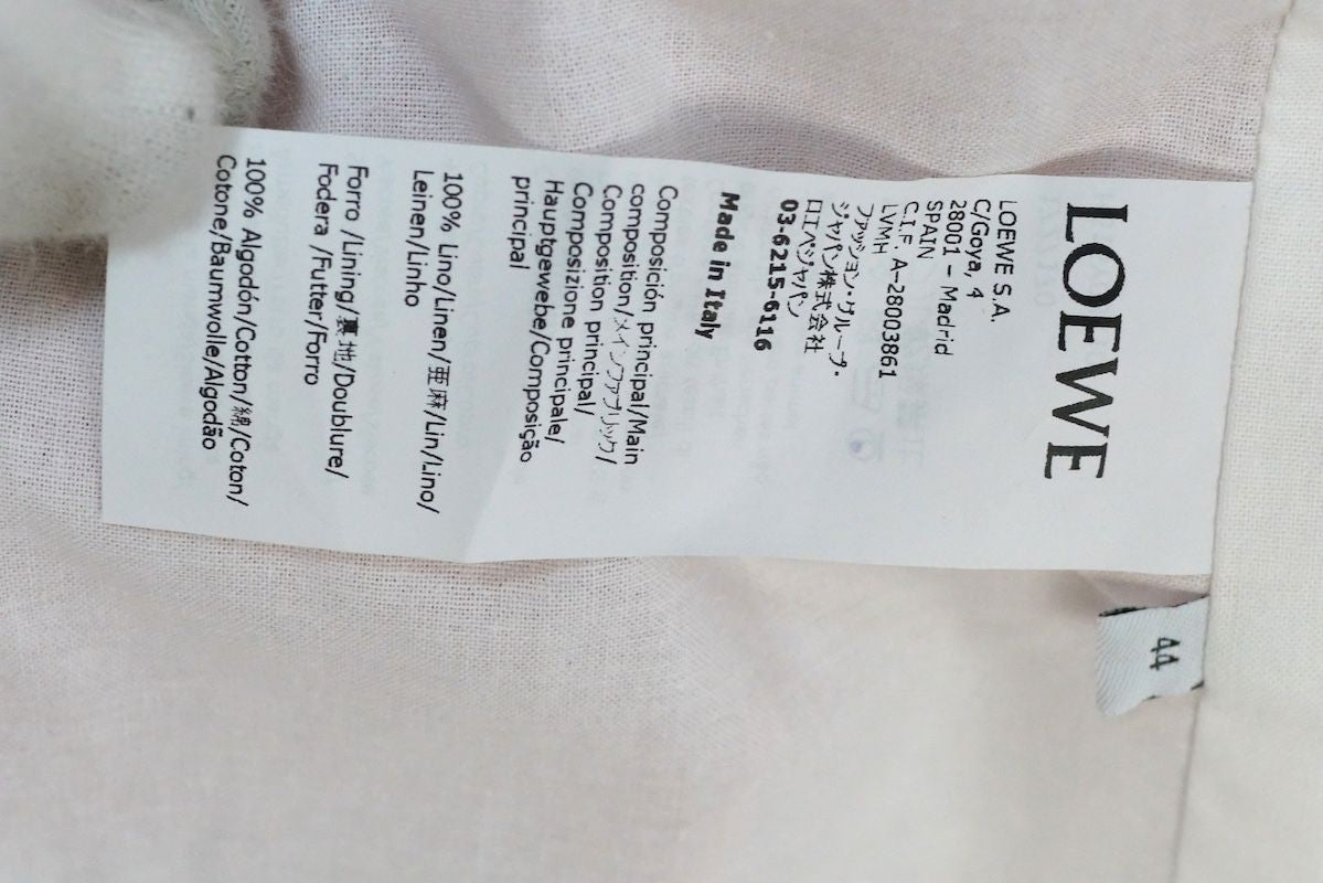 NWT LOEWE Stripes Single Breasted Linen Jacket Size 44