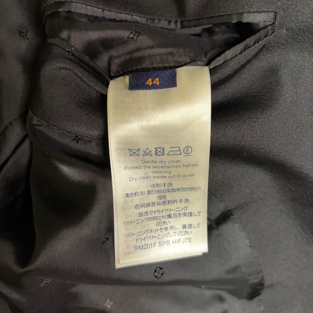 Louis Vuitton Tuxedo Setup Suit Jacket Pants Marble Monogram Navy Size 44/36