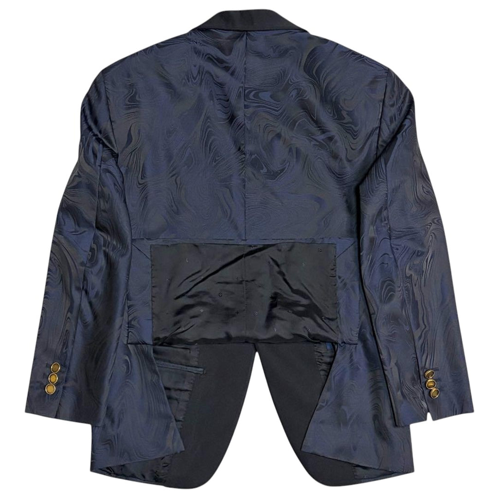 Louis Vuitton Tuxedo Setup Suit Jacket Pants Marble Monogram Navy Size 44/36