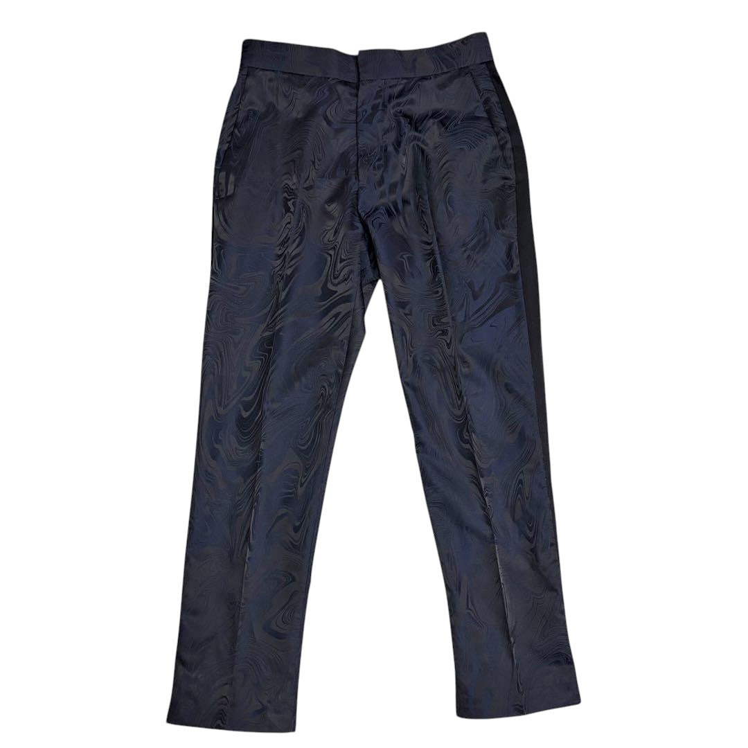 Louis Vuitton Tuxedo Setup Suit Jacket Pants Marble Monogram Navy Size 44/36