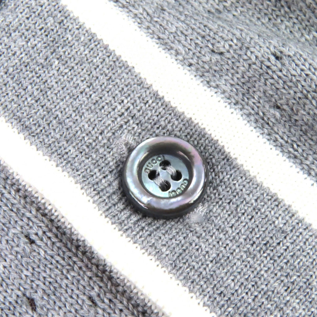 Gucci 25AW Wool Knit Long Sleeve Polo Shirt Grey Size M
