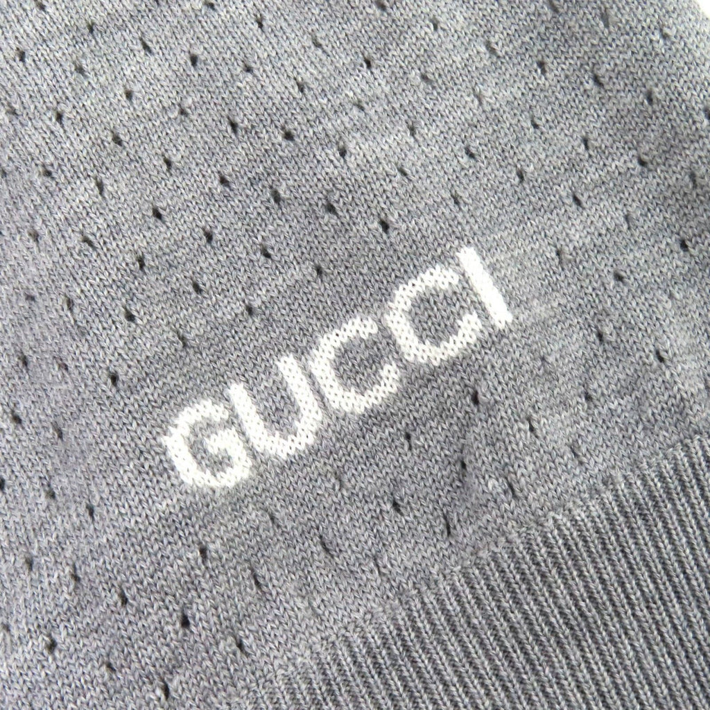 Gucci 25AW Wool Knit Long Sleeve Polo Shirt Grey Size M