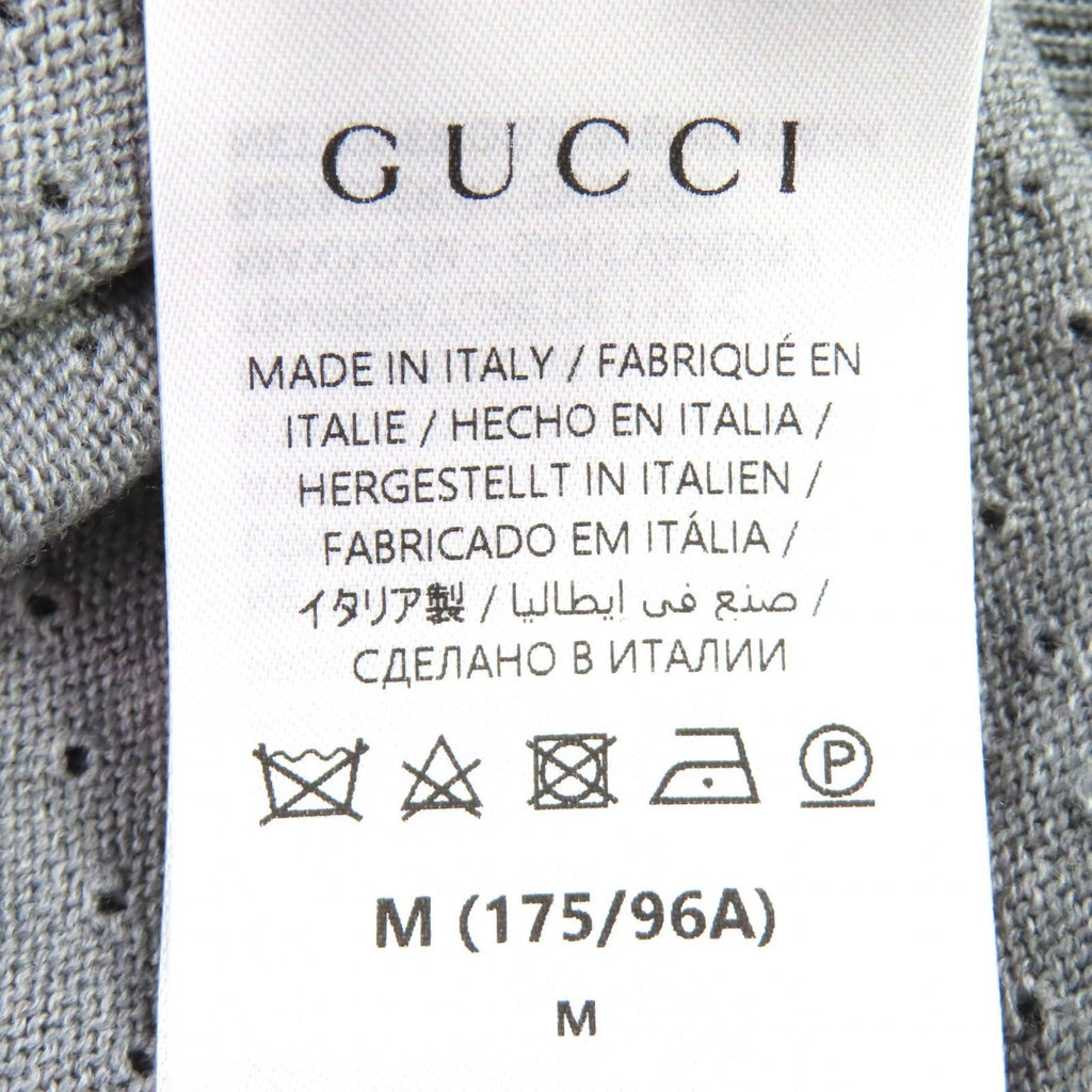 Gucci 25AW Wool Knit Long Sleeve Polo Shirt Grey Size M