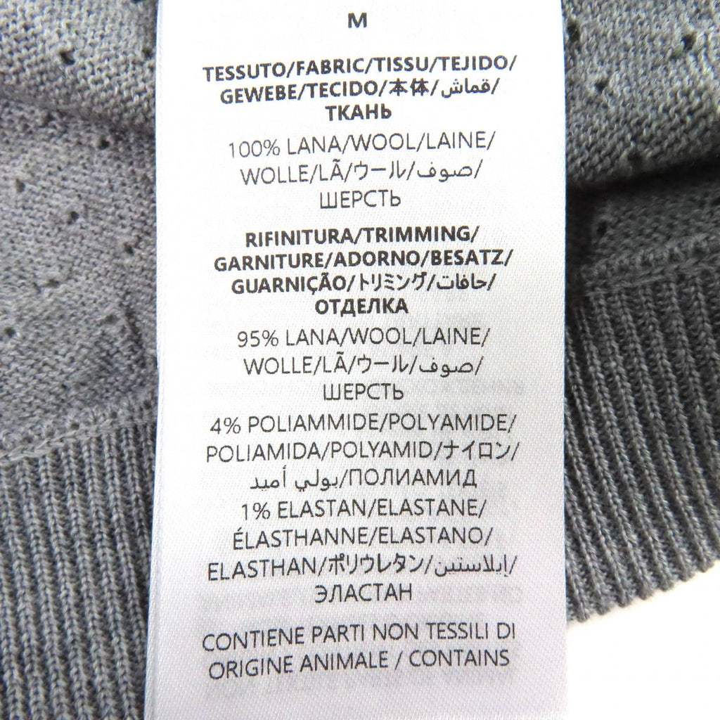 Gucci 25AW Wool Knit Long Sleeve Polo Shirt Grey Size M