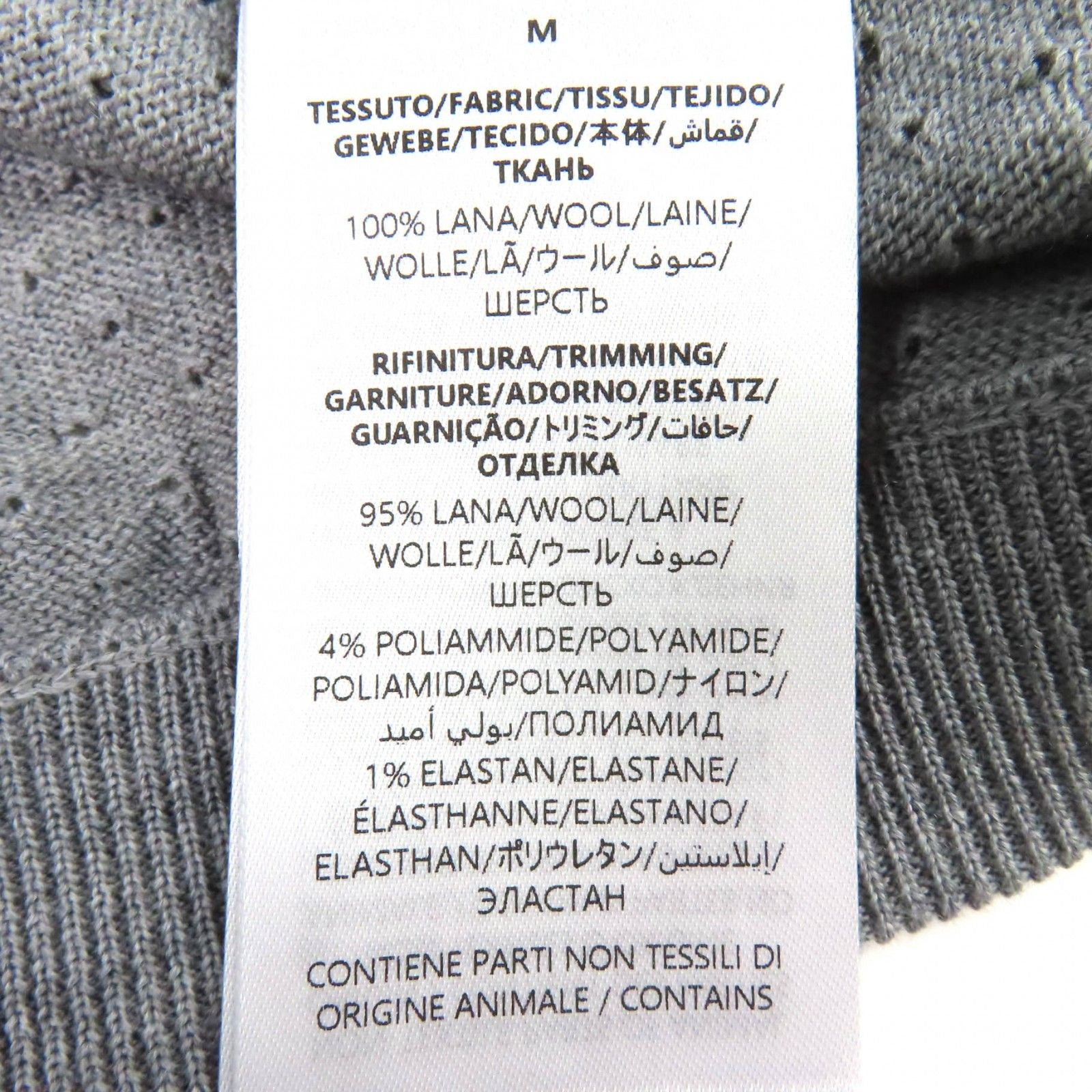 Gucci 25AW Wool Knit Long Sleeve Polo Shirt Grey Size M
