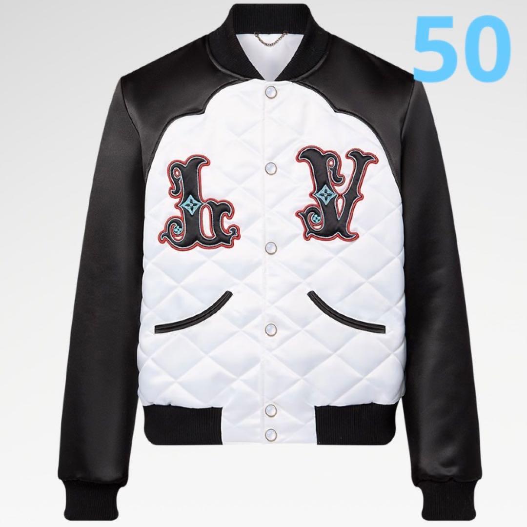 Louis Vuitton 24AW Two-Tone Satin Bomber Jacket Size 50