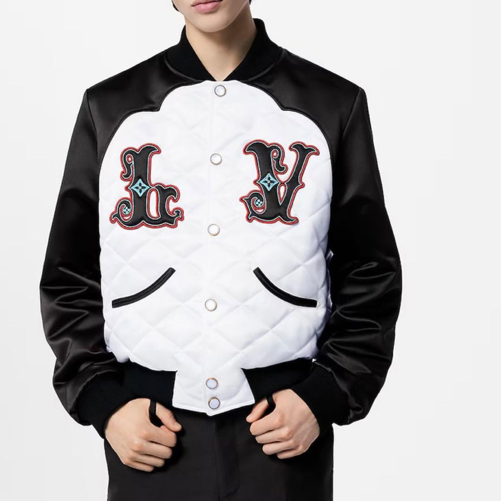 Louis Vuitton 24AW Two-Tone Satin Bomber Jacket Size 50