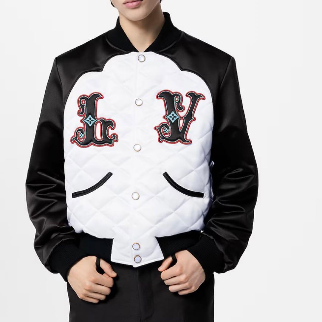 Louis Vuitton 24AW Two-Tone Satin Bomber Jacket Size 50