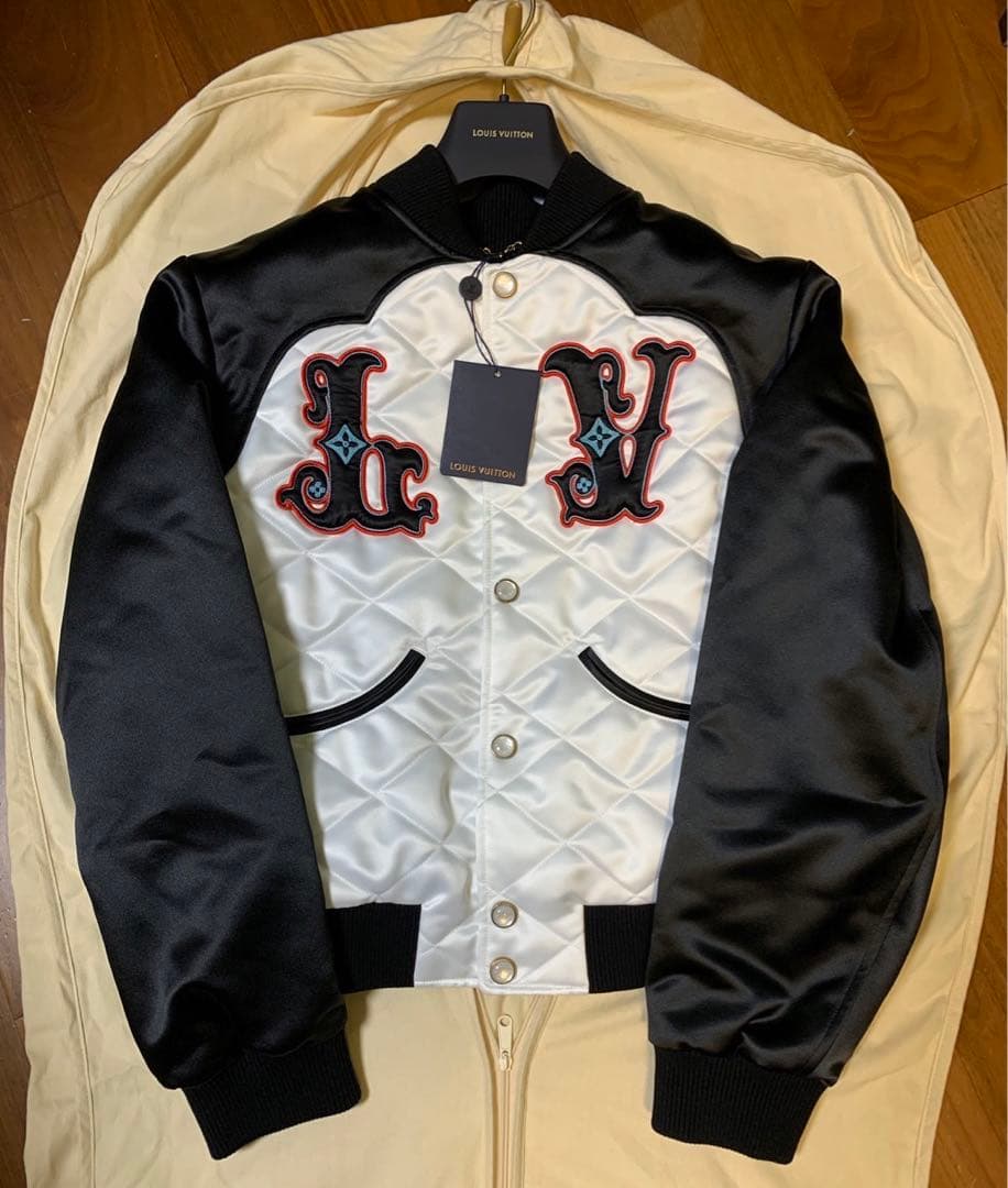Louis Vuitton 24AW Two-Tone Satin Bomber Jacket Size 50